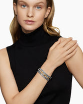 Multi Row Chain Bracelet in Sterling Silver with 18K Yellow Gold, 29mm